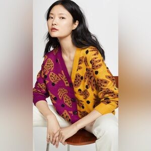 FARM Rio Mix Banana leopard knit Cardigan S